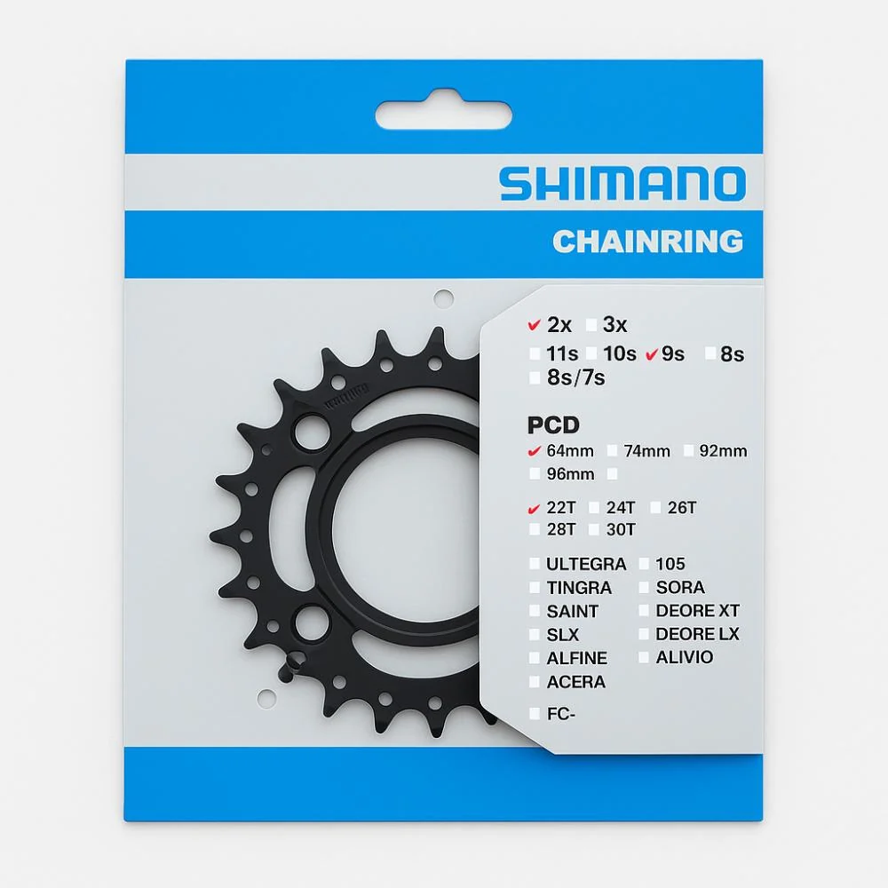 SHIMANO Kettenblatt FC-M3000 22 Zähne mit KSR – Hauptansicht